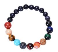 Healvian Bracelet Planétaire Pierre Naturelle pour Hommes et Femmes Accessoire de Poignet Chic et Ajustable Univers Solaire Cadeau Anniversaire et Fête des Pères