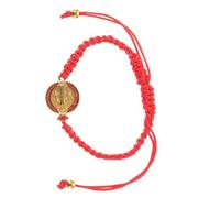 Healvian Bracelet Saint Benoît Tressé Rouge Ajustable pour Homme et Femme, Bracelet Chrétien Religieux Unisexe en Corde Légère, Bijou Catholique Polyvalent pour Chaque Poignet, Présent