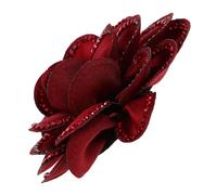 Healvian Breloques Pour Chaussures D’hiver Fleurs En Polyester à Clip Paillettes Amovibles Accessoires Femmes Décoration Bottes 3d Fleur Rouge Tissu