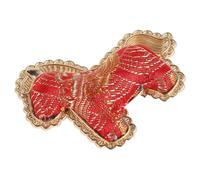 Healvian Broche à Épingle Rouge Feng Shui de Cheval Artisanal, Accessoire Hanfu Zodiaque Chinois, Broche Cheval Petite Taille pour Vêtement Femme, Bijou Traditionnel Chinois