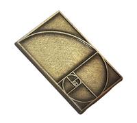 Healvian Broche à Revers avec Le Nombre D'or, Badge Mathématique Géométrique Rectangulaire pour Enseignants, de Mathématiques Et de Stem, Métal Marron Foncé, Style Vintage