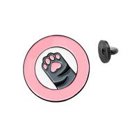 Healvian Broche Chat Rose Adorable Alliage Design Lettre Anglaise et Griffe Ronde Accessoire Mode Unisexe pour Décoration Vêtements et Sacs