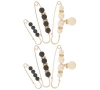 Healvian Broche De Sécurité En Perles Pour Pantalon Et Robe Femme, Lot De 6 Pièces Blanches, Clips Réglables Perlé, Accessoire Couture Pour Ajustement Taille Au Quotidien