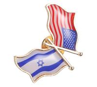 Healvian Broche Drapeau Israël et États-unis Décorative Épinglette Amitié Commémorative pour Vêtements Symbole Entre Deux Nations Accessoire Multifonction pour Événements et Usage