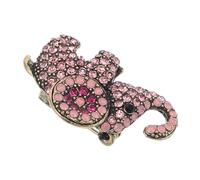 Healvian Broche Éléphant Vintage en Strass Rose, Épingle à Foulard et Paquet à Dos, Accessoire Mode pour Chemise, Manteau et Châle, Bijou Décoratif Féminin Polyvalent, Présent Élégant