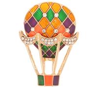 Healvian Broche en Alliage Forme Montgolfière avec Pierres Décoratives et Goutte D’Huile Broche Créative pour Femme Décoration Festive Accessoire Bijou pour Soirées et Tenues