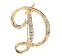 Healvian Broche Lettre D Créative Métal pour Homme et Femme Accessoire Élégant pour Costume Épingle de Mode Polyvalente pour Réunions Fêtes et Mariages