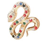 Healvian Broche Serpent Vintage en Cristaux Dorés Épingle à Bijoux Spirituelle pour Manteau Accessoire Mode Femme Élégant Bijou Décoratif Animal Mignon et Original
