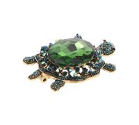 Healvian Broche Tortue Alliage de Zinc avec Cristaux Accessoire Multifonction pour Femmes Épingle à Vestes et Sacs Style Cartoon Adorable pour Fêtes et Tenues Décontractées