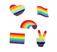 Healvian Broches Arc-en-Ciel Élégantes 5Pcs Épingles à Lgbt Badges Multicolores Accessoires de Mode pour Vêtements Chemises Paquet Foulards Unique et Chic
