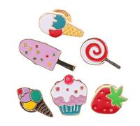 Healvian Broches Mignonnes En Alliage à Motifs De Glace Et Sucette, Épingles Fantaisie Colorées, Accessoires Femme, Pin's D’été Pour T-shirts, Robes Et Paquet, Lot De 6 Pièces