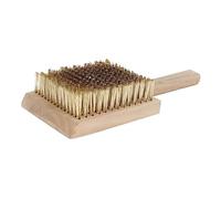 Healvian Brosse à Gratter En Fil De Cuivre Manche En Bois Brosse De Nettoyage Pour Terrasse Et Jardin Pour Mousse Et Rouille Outil De Désherbage Pratique
