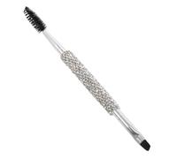 Healvian Brosse Sourcil Cils Double Manche Tête Plate Inclinée Outil Maquillage Portable Strass