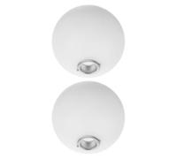 Healvian Cache Ampoule Rond en Acrylique Blanc G9, Abat-jour Globe Léger Incassable pour Luminaire Mural ou Décor de Patio, Lot de 2 Pièces