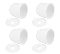 Healvian Cache-boulons de Toilette Accessoires WC Décoratifs Simples en Abs Blanc Universels avec Rondelles, Légers et Résistants, Lot de 4 pour Vis de Toilettes