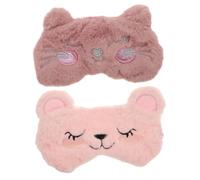 Healvian Cache-œil De Sommeil En Peluche Animal Cartoon 2 Pièces, Bandeaux Doux Et Confortables, Patchs De Sommeil Occultants Pour Maison, Voyage Et Repos