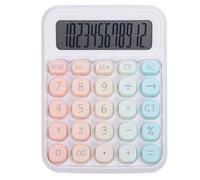 Healvian Calculatrice Mécanique de Bureau Multicolore Petite Calculatrice Mignonne à Fonctions de Base Écran Large Plastique Résistant pour Étudiants et Usage Scolaire