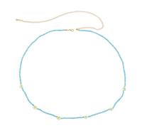 Healvian Chaîne de Ventre Perlée Motif Fleur Accessoire Bohème pour Femme Bijou de Corps pour Plage et Fête Présent Femme