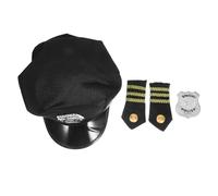 Healvian Chapeau de Police Octogonal Cosplay avec Badge Décoratif Accessoire Costume pour Fêtes à Thème et Performances