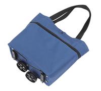 Healvian Chariot de Courses Pliable à Roulettes 1 Panier Grand Capacité Bleu Marine Léger Étanche Multifonction pour Courses, Voyages et Transport Matériel Industriel