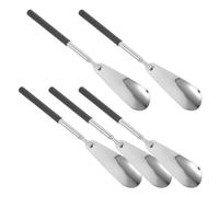 Healvian Chausse-pied Télescopique Rétractable en Acier Inoxydable, Lot de 5 Pièces, Manche Réglable Longue Portée, Accessoire Portable pour Seniors, Femmes Enceintes et Hommes, pour