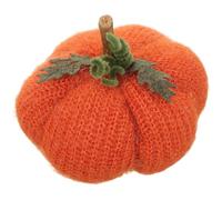 Healvian Citrouille Tricotée Artisanale en Laine Douce Petite Décoration Automnale pour Thanksgiving et Halloween Ornement en Tissu Réaliste pour Table Cheminée et Intérieur Festif