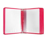 Healvian Classeur de Documents Présentoir Mural A4 10 Pochettes, Fer et PVC, Rouge, Rangement Mural Gain de Place pour Bureau et Usage Professionnel