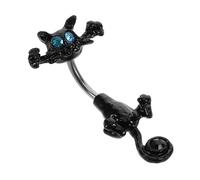 Healvian Clou Ombilical Anneau De Nombril Qui Pend Anneau De Perçage Corporel Jolis Anneaux De Nombril Bijoux Piercing Bijoux De Ventre Pour Femmes Cerceau D'anneau De Ventre Black Strass