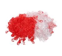 Healvian Coiffe de Clown aux Couleurs du Drapeau Canadien Perruque Afro Courte et Bou pour Costume Événement Sportif Accessoire de Perruque pour Déguisement de Carnaval