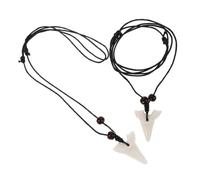 Healvian Collier à Breloques En Dents De Requin 2 Pièces Accessoire Mode En Plastique Pendentif Décoratif Pour Femme Adolescentes Style Couleur Blanche