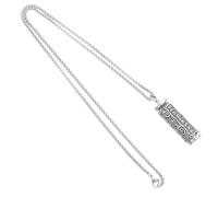 Healvian Collier Boîte à Prières Creux en Métal avec Gravure Six Paroles Sacrées Pendentif Unisexe Contenant à Cendres Récipient Bouddha Sécurisé Bijou Spirituel pour Contemplation et