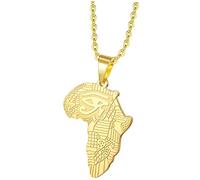 Healvian Collier Carte Africaine Pendentif Créatif Chaîne De Cou Homme Bijoux Unique Collier Homme