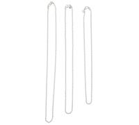 Healvian Collier Chaîne en Argenté pour Homme 3Pcs Style Cool 45,7-50,8-55,9 CM Maillons Cubains pour Fête Anniversaire Halloween