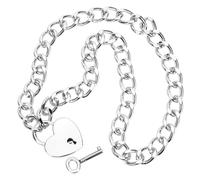 Healvian Collier Choker avec Pendentif Cadenas Coeur et Clé Bijoux Élégants pour Femmes et Hommes pour Anniversaire et Occasions Spéciales