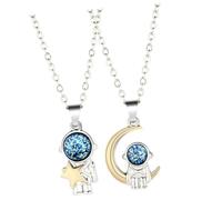 Healvian Collier Couple Astronaute et Étoile Saint Valentin Personnalisé pour Pendentif Unique Durable et Confortable