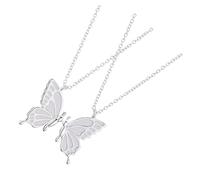 Healvian Collier D'amitié en Argenté, Double Chaîne Délicate, Bijou pour Meilleures Amies, Présent Amical, Usage Quotidien, Taille Standard