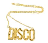 Healvian Collier Disco Robuste Collier Lettre Hip Hop Accessoire de Fête Original pour Danse et