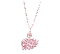 Healvian Collier En Or Rose Avec Pendentif Cygne Et Zircon Chaîne De Cou De Cou Décoration De Cou Ras Cou Rose