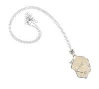 Healvian Collier Femme Pendentif Argenté Porte Ajustable Tressé Bijoux Vintage Simple pour et Citrine