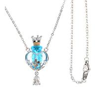 Healvian Collier Fiole Pour Liquide Collier Pendentif Potion Cœur Bijoux Minimalistes Pour Femme