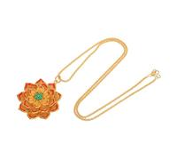 Healvian Collier Lotus Pour Femme Pendentif En Métal Collier À Breloques En Forme De Fleur Bijoux Vintage En Émail Pendentif Vintage Pour Femme