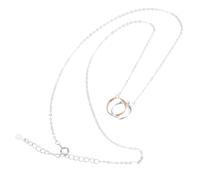 Healvian Collier Pendentif Cercle Entrelacé Infini pour Femme Chaîne Clavicule Fine en Acier Inoxydable Bijou Symbole Infini Présent Fête des Mères Élégant et Résistant