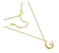 Healvian Collier Pendentif Lune Et Lapin Pour Femme 2 Pièces Chaîne Délicate En Acier Inoxydable Bijoux Fantaisie Présent Pour Anniversaire Et Fêtes Design Vintage