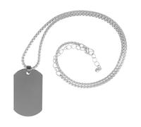 Healvian Collier Pendentif Plaque D'identification pour Homme en Acier Titane Argenté Style Dog Tag Chaîne, Élégant Occasions Formelles et Décontractées