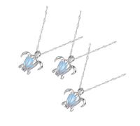 Healvian Collier Pendentif Tortue Lumineux en Perles Lot de 3 Bijoux Fantaisie pour Femme Pendentif Élégant Accessoire de Fête