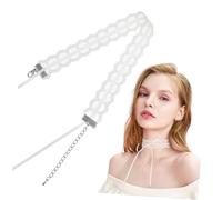 Healvian Collier Ras Du Cou Dentelle Blanc Double Couche, Tour De Cou Femme, Accessoire Élégant Fête, Longueur Réglable, Nœud, Court, Bijou Clavicule