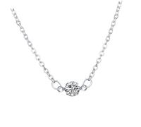 Healvian Collier Ras Du Cou Femme Argenté Élégant avec Pendentif Diamant Simple Style Vintage pour Soirée et Plage