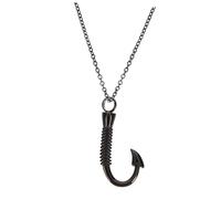 Healvian Collier Urne Acier Inoxydable avec Pendentif Forme Hameçon Commémoratif pour Femmes Urne Funéraire avec Espace de Rangement pour Cendres Souvenir pour Pêcheurs
