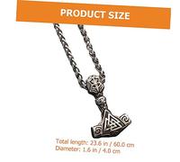 Healvian Collier Viking Marteau de Acier Inoxydable Pendentif Vintage Charme pour Homme Chaîne Claviculaire et Résistante