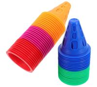 Healvian Cônes Entraînement Roller 50 Pièces, Marqueurs Souples PVC Multicolores, Piquets de Patinage à roulettes pour Communautés, Écoles et Patinage en Extérieur